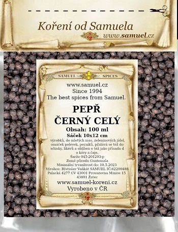 Pepř černý čerstvě drcený