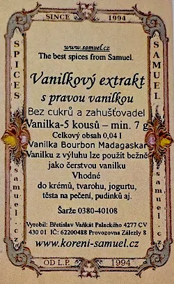 Čistý extrakt z pravé vanilky